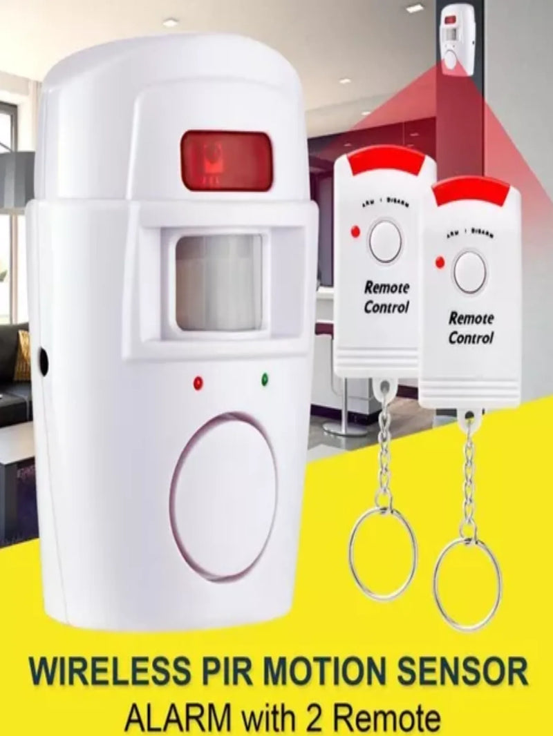 Alarme de Presença Sensor Residencial Sem Fio 2 Controles Sirene Para Casa