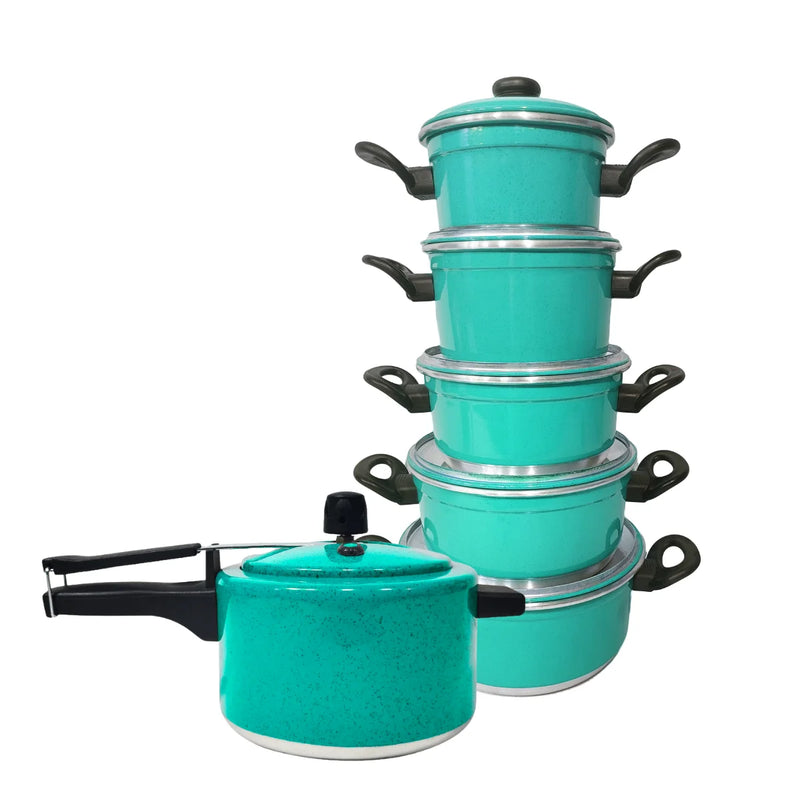 Jogo de Panelas Alumínio Kit 5 Pçs + Panela de Pressão 2.5L