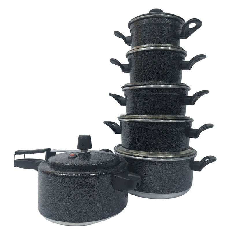 Jogo de Panelas Alumínio Kit 5 Pçs + Panela de Pressão 2.5L