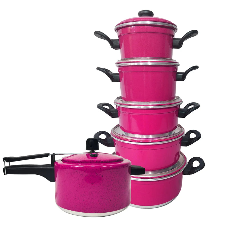 Jogo de Panelas Alumínio Kit 5 Pçs + Panela de Pressão 2.5L