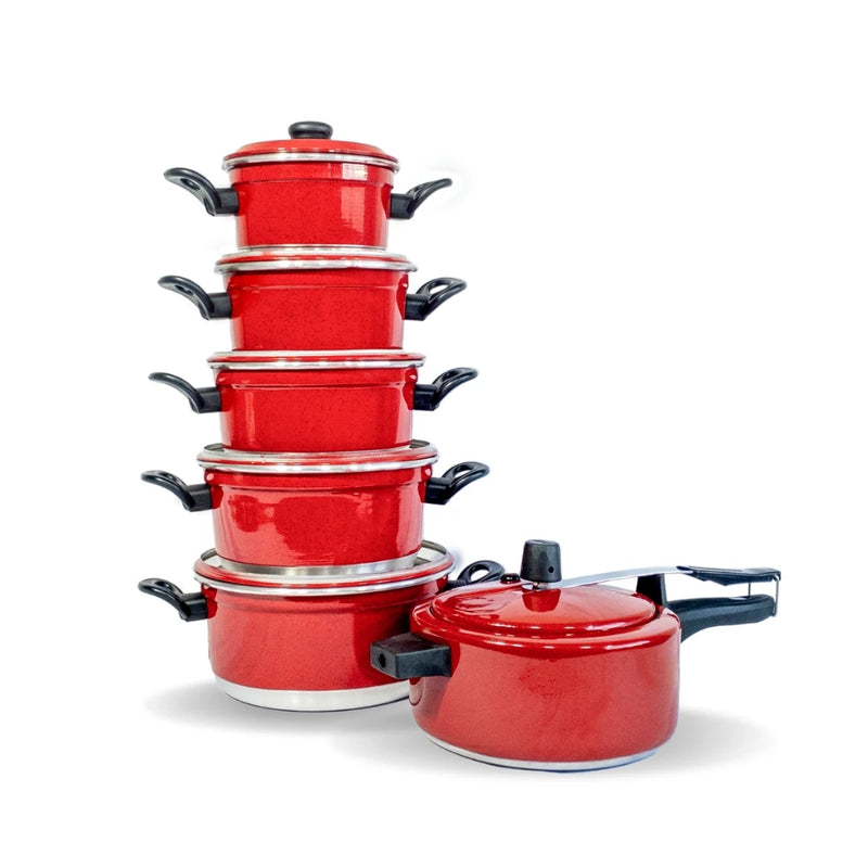 Jogo de Panelas Alumínio Kit 5 Pçs + Panela de Pressão 2.5L