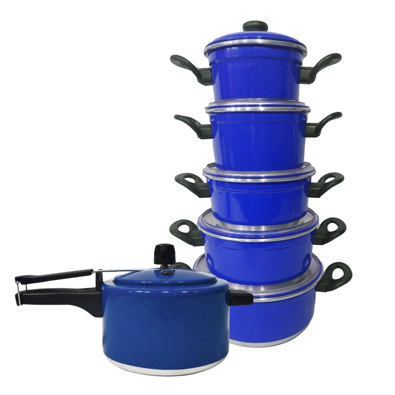 Jogo de Panelas Alumínio Kit 5 Pçs + Panela de Pressão 2.5L