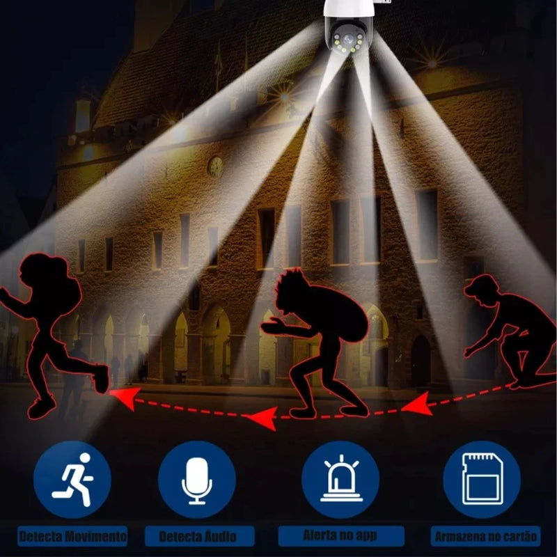 Câmera  Lâmpada com Visão Noturna e microfone