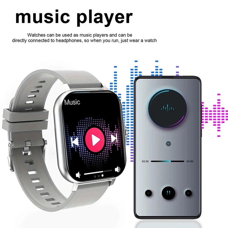Relógios inteligentes 2025 para homem mulher bluetooth notificação de mensagem smarthwhatch 1.91 display rastreador de fitness smartwatch android