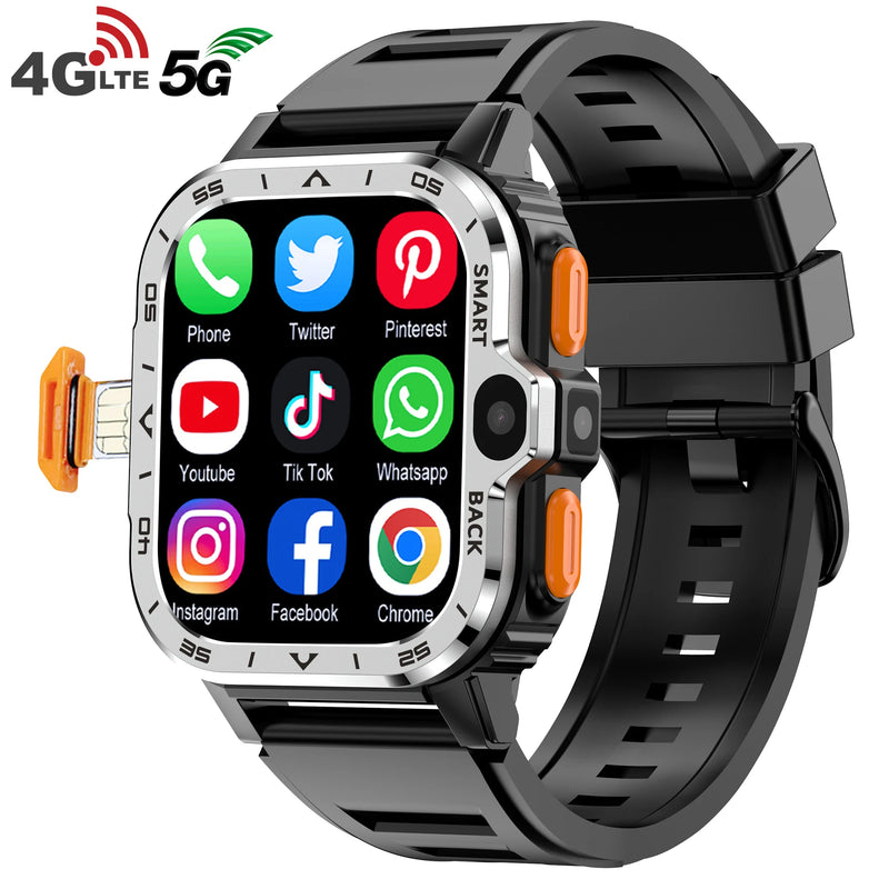 Pgd smartwatch android relógio inteligente 4g lte gps cartão sim wifi nfc câmera dupla áspero 16/64g rom armazenamento freqüência cardíaca presentes dos homens