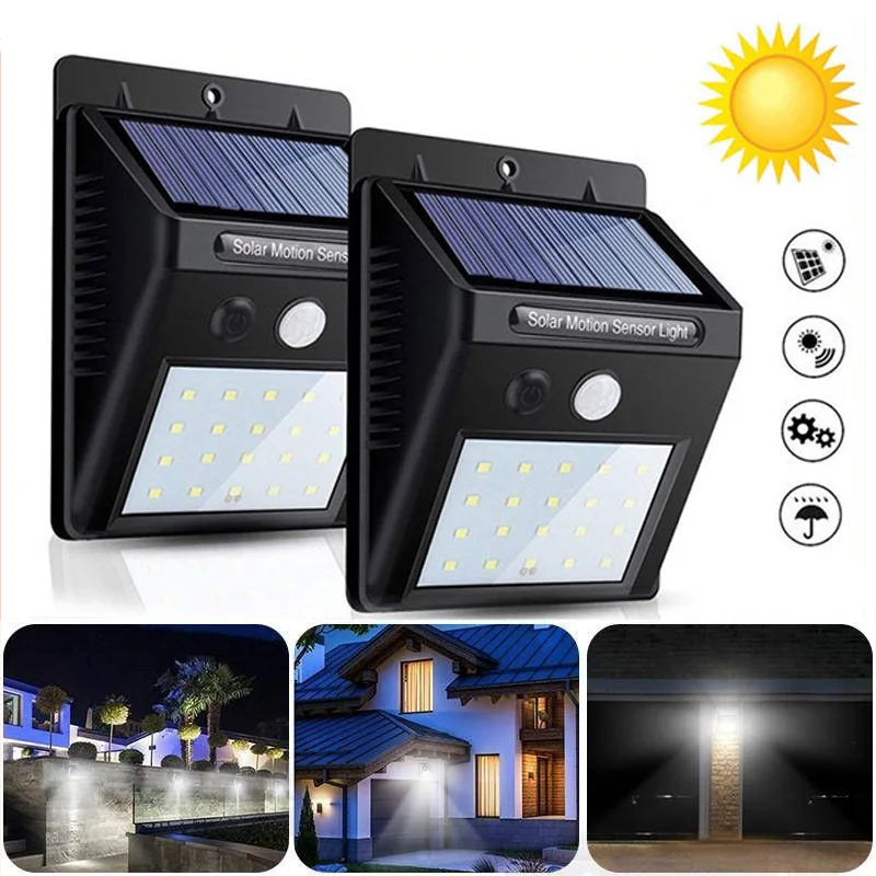 refletor com painel solar e sensor de movimento