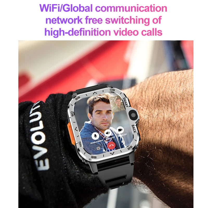 Pgd smartwatch android relógio inteligente 4g lte gps cartão sim wifi nfc câmera dupla áspero 16/64g rom armazenamento freqüência cardíaca presentes dos homens