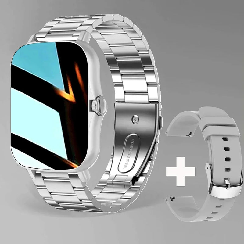 Relógios inteligentes 2025 para homem mulher bluetooth notificação de mensagem smarthwhatch 1.91 display rastreador de fitness smartwatch android