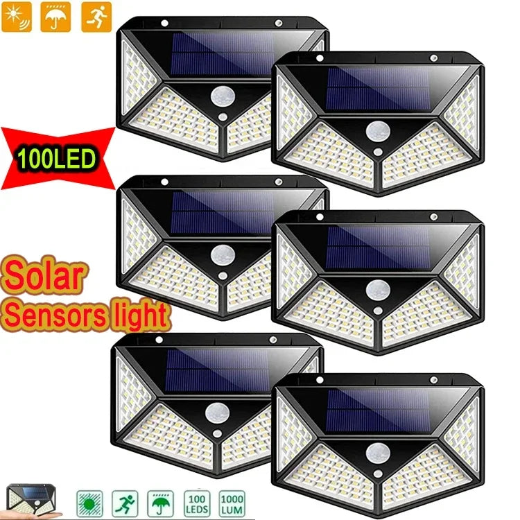 lâmpada de parede solar pir sensor movimento jardim cerca luzes ip65 à prova dip65 água solar varanda l