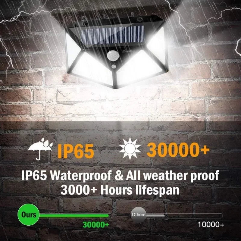 lâmpada de parede solar pir sensor movimento jardim cerca luzes ip65 à prova dip65 água solar varanda l