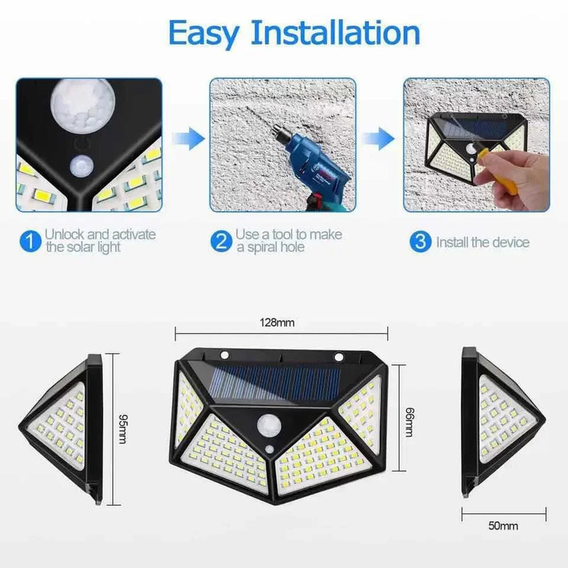 lâmpada de parede solar pir sensor movimento jardim cerca luzes ip65 à prova dip65 água solar varanda l