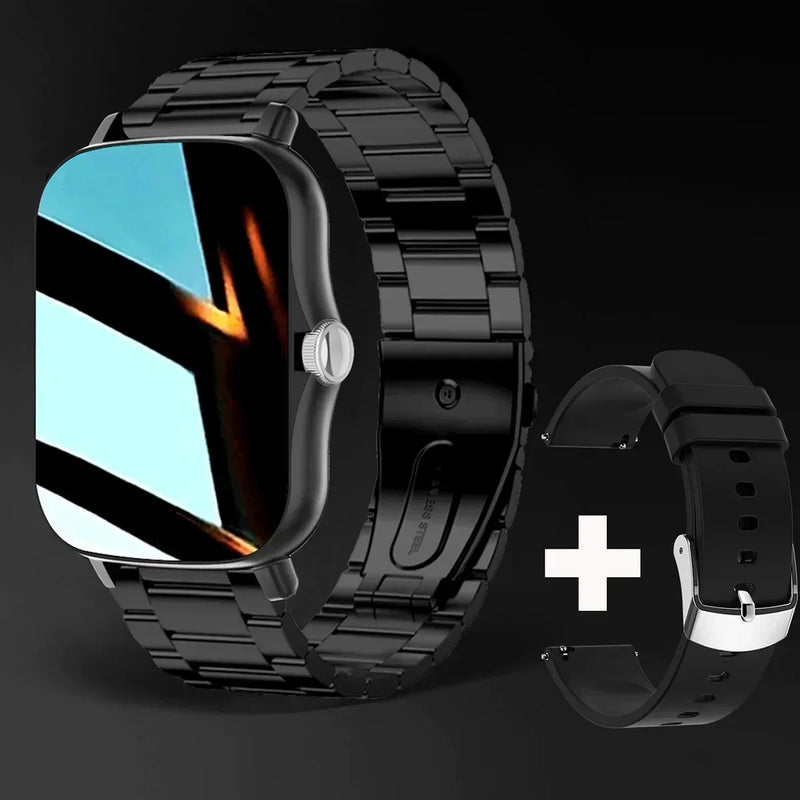 Relógios inteligentes 2025 para homem mulher bluetooth notificação de mensagem smarthwhatch 1.91 display rastreador de fitness smartwatch android