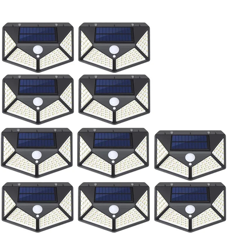 lâmpada de parede solar pir sensor movimento jardim cerca luzes ip65 à prova dip65 água solar varanda l