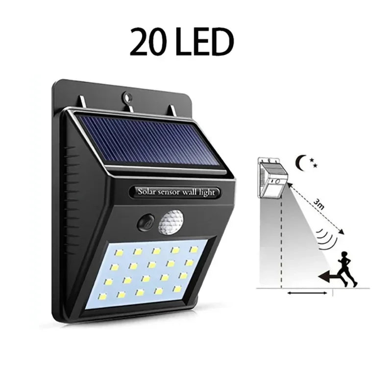 refletor com painel solar e sensor de movimento