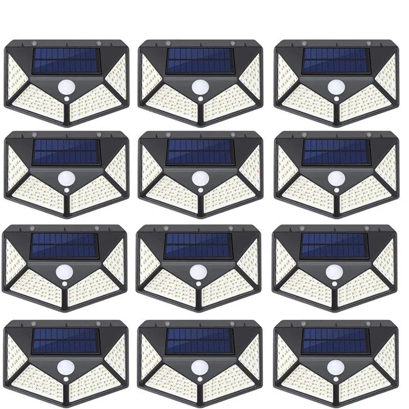 lâmpada de parede solar pir sensor movimento jardim cerca luzes ip65 à prova dip65 água solar varanda l