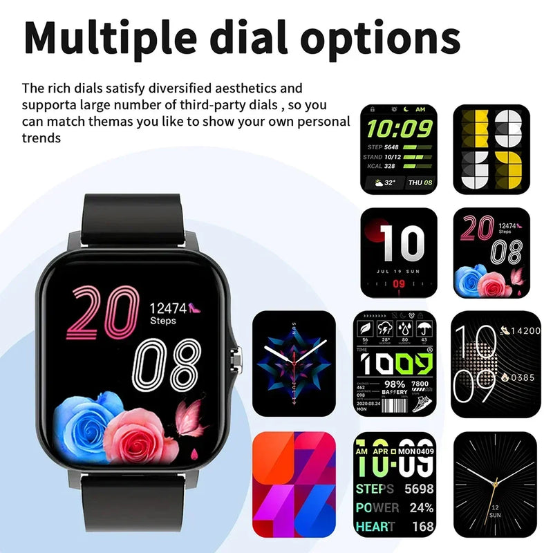 Relógios inteligentes 2025 para homem mulher bluetooth notificação de mensagem smarthwhatch 1.91 display rastreador de fitness smartwatch android