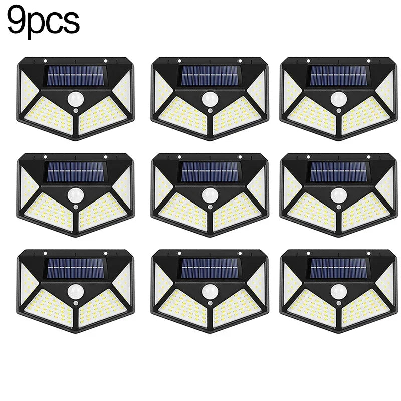 lâmpada de parede solar pir sensor movimento jardim cerca luzes ip65 à prova dip65 água solar varanda l
