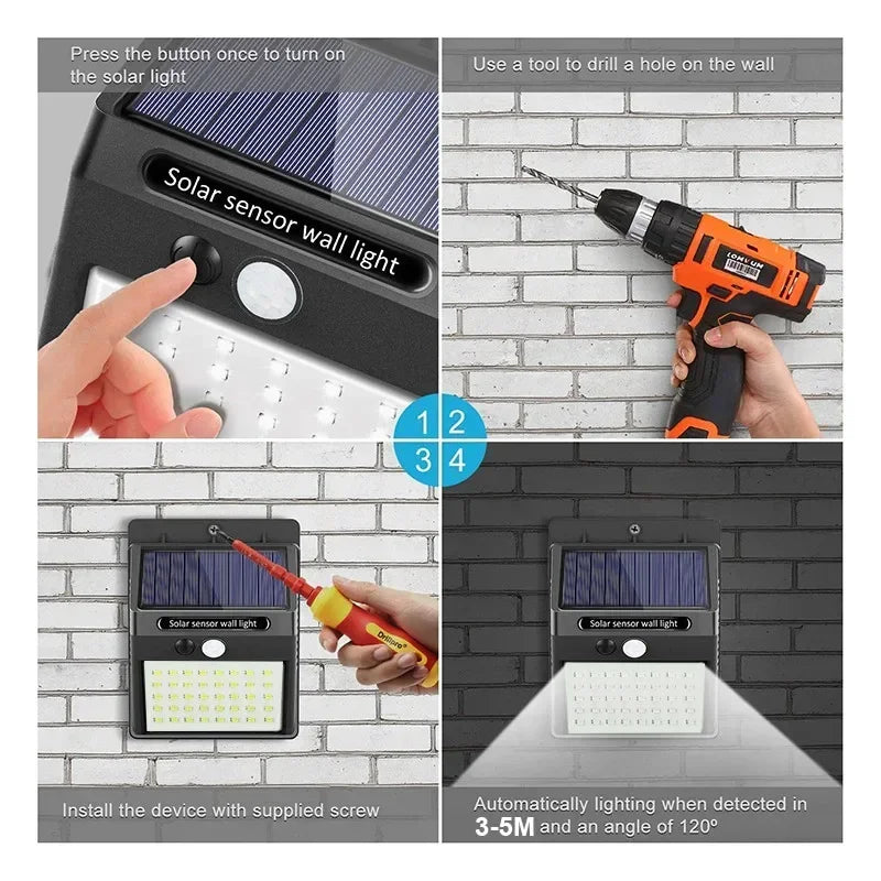 refletor com painel solar e sensor de movimento